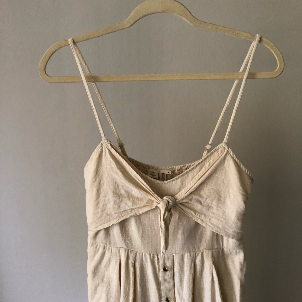 SKY AND SPARROW Knot Cream Midi Dress M - Picture 6 of 10